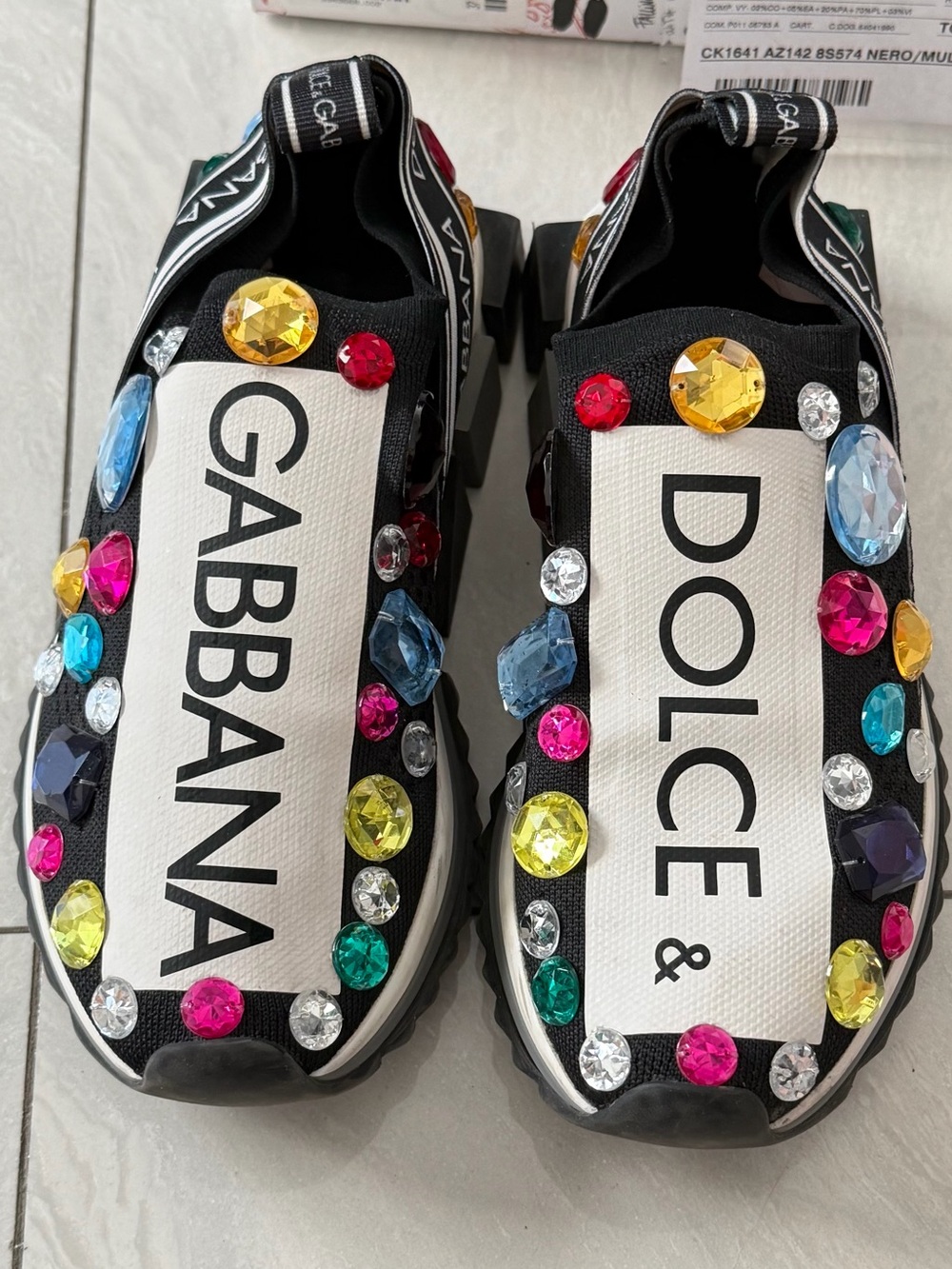 Dolce & Gabbana  sorrento crystal-embellished sneakers
